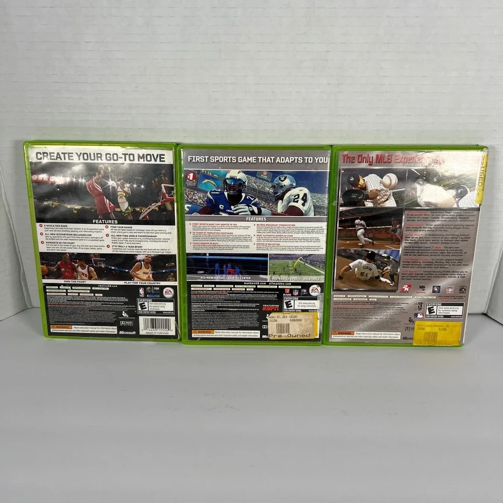 Xbox 360 Sports Game Bundle Madden NFL‎ 09 NBA Live 08 MLB 2K6 3-Pack